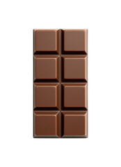 Fototapeta premium Classic Milk Chocolate Bar with Eight Distinct Squares, Ready for Indulgence, Isolated on Transparent and White Background