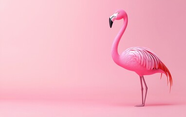 Saint Patrick Day Flamingo Pink 3d background minimalistic mockup with space for text