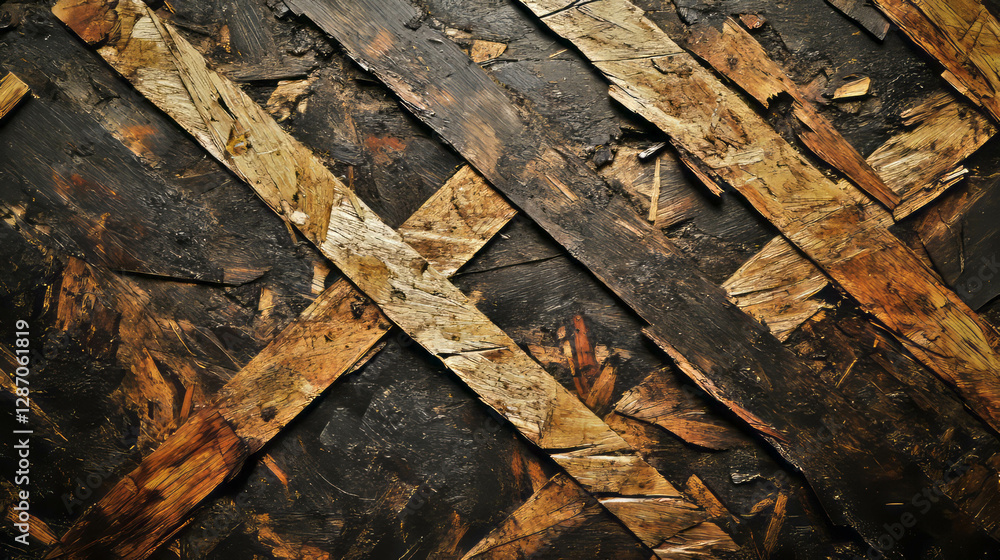 Poster textured osb surface with overlapping strands for artistic background design