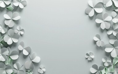 Saint Patrick Day Silver 3d background minimalistic mockup with space for text