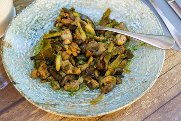 Just cooked lechecillas de ternasco, Aragonese sweetbread consists of lamb's endocrine glands.