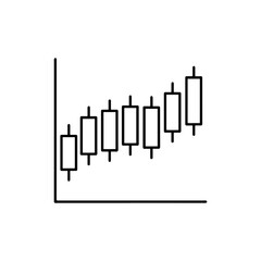 Flat Candlestick Chart Icon for Stock Market Analysis, Trading, and Investment