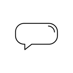 Chat Bubble Thin Line Icon â€“ Digital Speech and Online Conversation Concept
