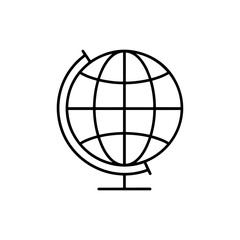 Fototapeta premium Minimalist Thin Line Globe Icon Representing Global Connectivity, International Business, and Worldwide Communication