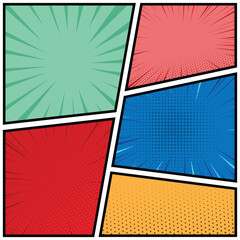 Colorful Comics Popart Blank Layout 