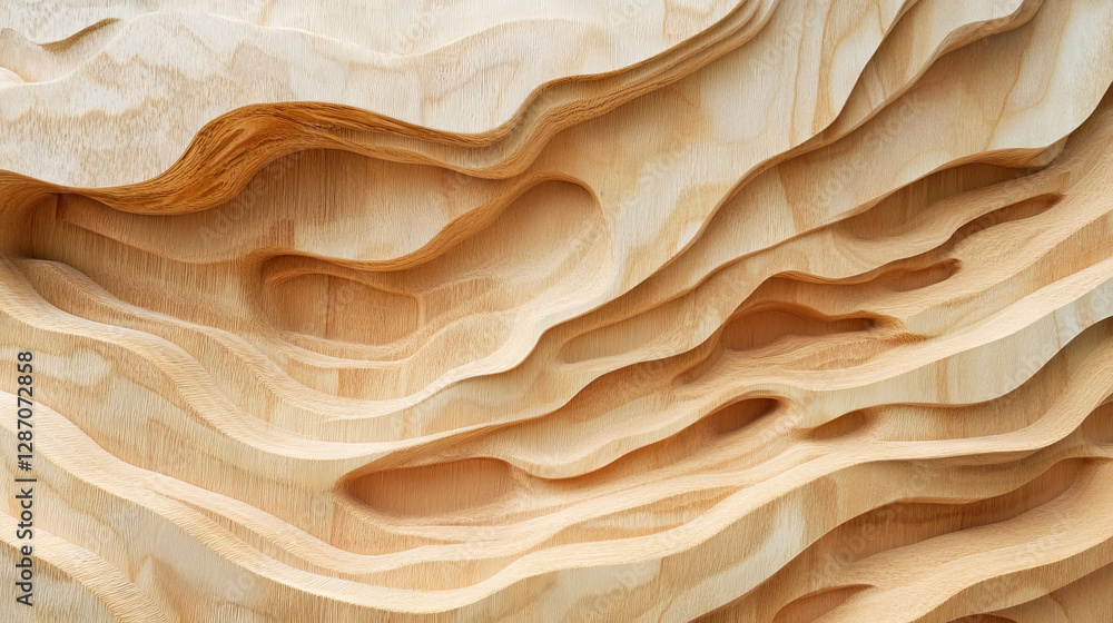 Poster intricate plywood texture with distinctive layer patterns for design and craft projects