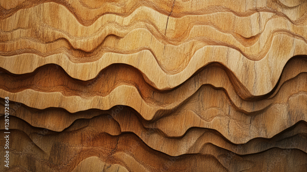 Aufkleber abstract wavy plywood texture with multiple layers for design elements