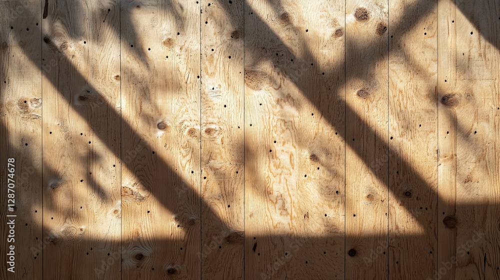 Poster rustic plywood texture with natural light and shadow patterns for design backgrounds