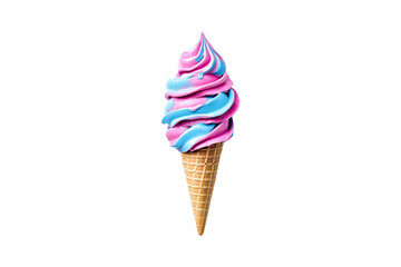 Pink and blue swirl ice cream cone delicious dessert treat