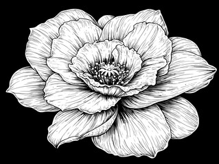 Stunning Black and White Floral Illustration