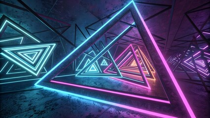 Neon Triangle Tunnel