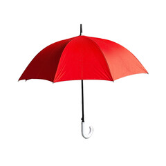 Red umbrella with raindrops on a transparent background illustration