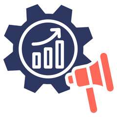 Fototapeta premium Marketing Automation glyph color icon