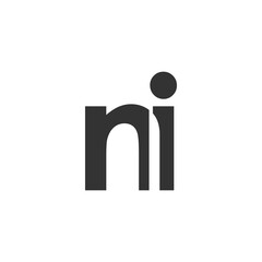 NI creative geometric initial based modern and minimal logo. Letter n i trendy fonts.