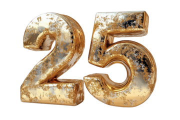 Gold Number Twenty Five Balloons Anniversary Celebration
