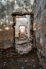 Ruins of Former Miners' Houses in Greece