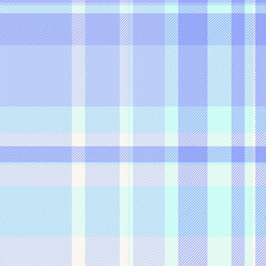 Preppy vector textile plaid, fuzzy fabric background tartan. Korean pattern texture check seamless in light and blue colors.