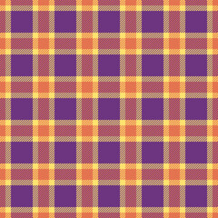 Vibrant purple, orange, and yellow plaid pattern. Perfect for textile design, fallthemed projects, or adding a touch of autumnal style to any project.