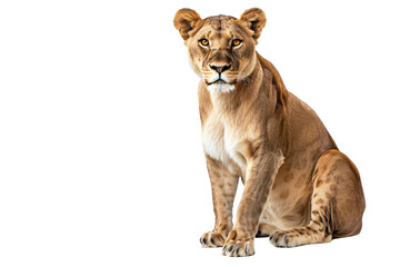 Isolated Lioness Sitting