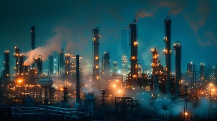 Naklejka premium Nitrogen and hydrogen combine to form ammonia in a factory