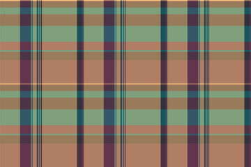 Simplicity tartan textile seamless, collection pattern plaid fabric. Checking vector texture check background in orange and cyan colors.