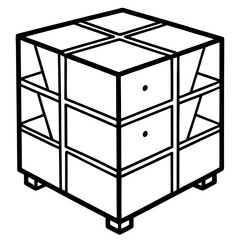 Furniture Cube Organizer Vector Illustration – Clipart, Line Art, and Cartoon Design, Furniture cube organizer vector illustration – perfect for clipart, line art, and cartoon designs.