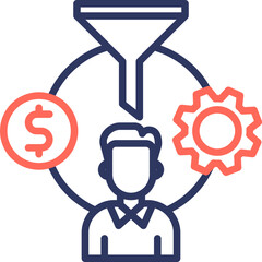 Lead Generation line color icon