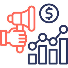 Growth Marketing line color icon
