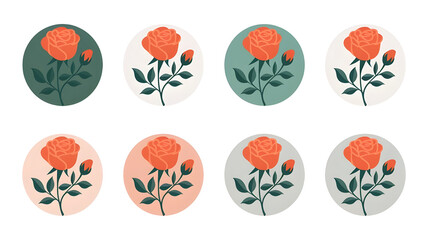 Popular design, flower with branches and leaves