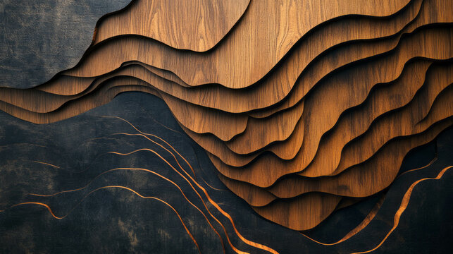 Abstract layered wooden texture design for artistic décor and backgrounds