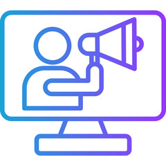 Influencer Marketing line gradient icon
