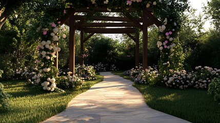 Fototapeta premium Enchanted Forest Path with Sunlight / 日光の当たる魔法の森の小道