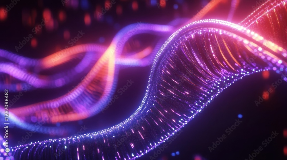 Poster colorful abstract waves of light in motion create a mesmerizing visual experience showcasing vibrant