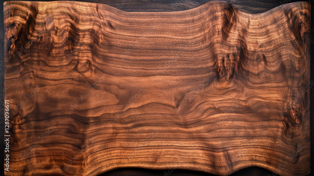 Aufkleber texture of rough walnut with deep grooves and natural patterns for design
