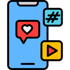 Social Media lineal color icon