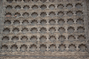 ancient wood wall in verona