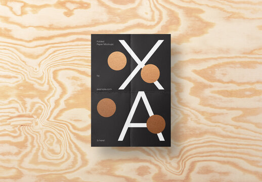 Single Folded Paper Mockup