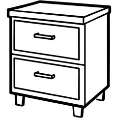 Furniture Filing Cabinet Vector Illustration – Clipart, Line Art & Cartoon Design, Filing cabinet vector clipart – cartoon, line art, and detailed illustration for office or home use.