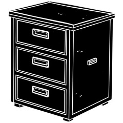Furniture Filing Cabinet Vector Illustration – Clipart, Line Art & Cartoon Design, Filing cabinet vector clipart – cartoon, line art, and detailed illustration for office or home use.