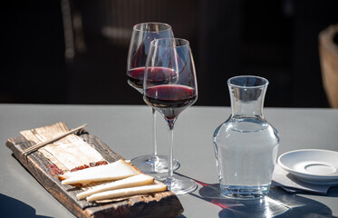 Wine making on bodegas wineries on volcanic soils of Mount Teide in Tacoronte-Acentejo wine region...