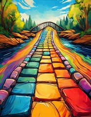 pont en pierre vers de nouvelles aventures en ia façon BD