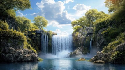 Obraz premium Waterfall landscape nature scenery