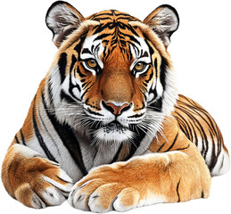 Obraz premium Transparent Background Majestic Tiger Resting