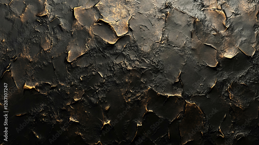 Poster rustic bronze foil texture with rough crumpled pattern for design projects