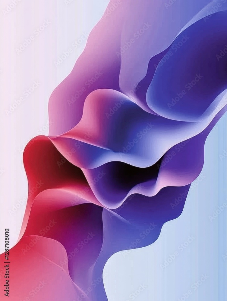 Aufkleber colorful abstract waves flowing smoothly in a gradient transition of red, purple, and blue in a mode