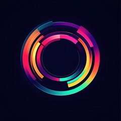 Circular data ring with rainbow segments	