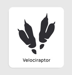 Velociraptor footprint icon. Vector illustration