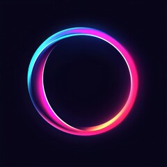 Neon glowing swirl loop on dark background	