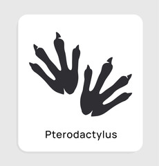 Pterodactylus footprint icon. Vector illustration