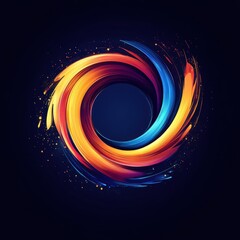 Swirling fire ring with glowing color trails	